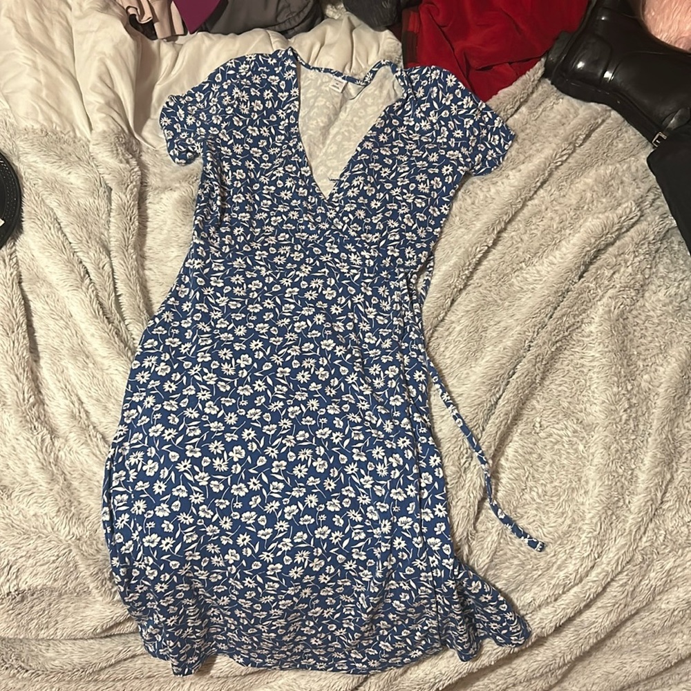 blue floral dress from old navy